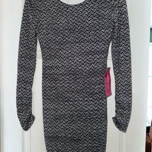 Speechless Black and Gray Long Sleeve Dress